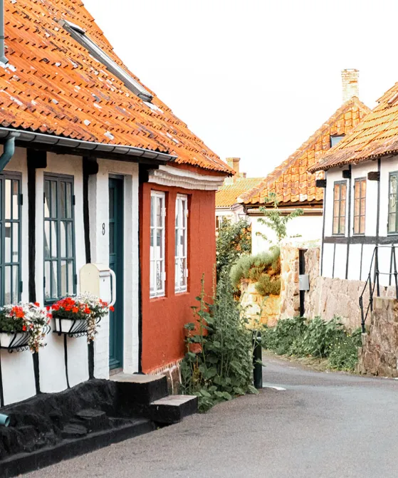 Gamle bindingsværkshuse, farverige sommerblomster, snoede gader og masser af feriestemning i Allinge-Sandvig