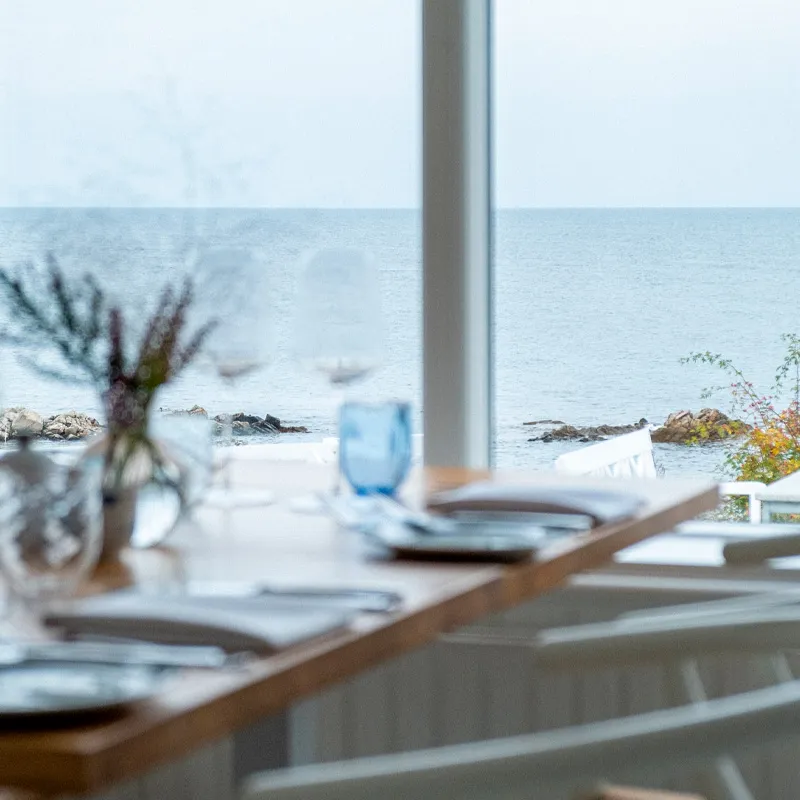 Udsigt over Østersøen fra Restaurant Melsted Badehotel