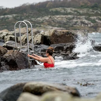 Find mange gode steder at vinterbade på Bornholm